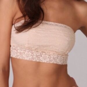Free People Elegant Lace Bandeau Bra - Cream